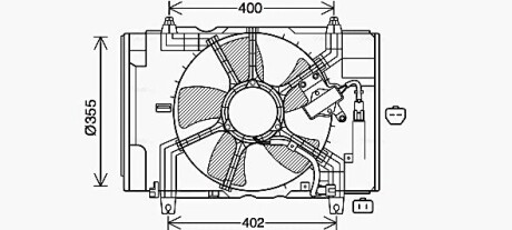 AVA NISSAN Радіатор вентилятора (дифузор в зборі) TIIDA 1.6, 1.8 04- DN7538