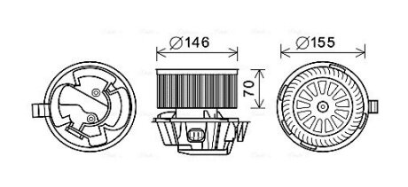 Вентилятор обігрівача салону Nissan Micra (02-10) (DN8384) AVA DN8384