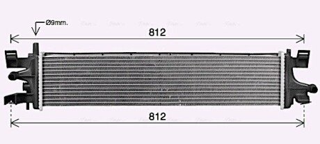 Радіатор охолодження двигуна (додатковий) Ford Focus III (11-) 1.5 EcoBoost , Kuga II (13-) 1.5 EcoBoost (FD2663) AVA FD2663