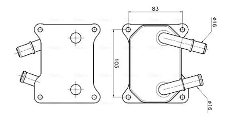 AVA FORD Оливний радіатор C-Max, Focus II, Galaxy, Mondeo IV 1.8TDCI 05- FD3699