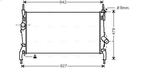 Радіатор охолодження двигуна Ford Transit, Transit Tourneo (06-14) (FDA2405) AVA