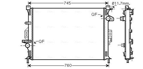 Радиатор охлаждения двигателя AVA COOLING FDA2422 (фото 1)