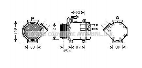 Компрессор кондиционера Fiat Ducato 2.3/3.0JTD 02-/Peugeot Boxer/Citroen Jumper 2.2/3.0HDi 06- FTAK366