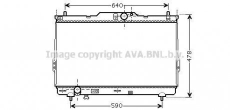 Радиатор охлаждения двигателя Hyundai Santa Fe (01-06) 2,0d MT (HY2113) AVA HY 2113