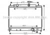 Радіатор охолодження двигуна Hyundai Accent III 1,5D AT AVA AVA COOLING HY 2170 (фото 1)