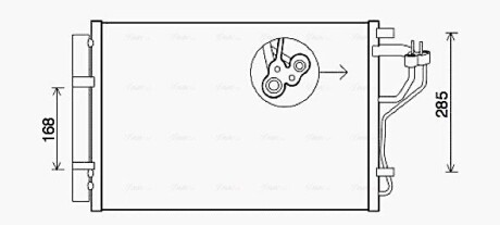 AVA HYUNDAI Радіатор кондиціонера (конденсатор) з осушувачем ELANTRA V 1.6, 1.8 10-, i30 1.4, 1.6 11- HYA5308D