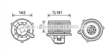 Вентилятор обігрівача салону Kia Rio (00-05) 1.3i 1.5i (KA8224) AVA