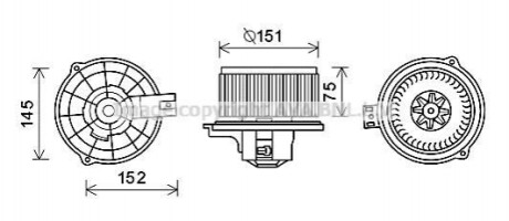 Вентилятор обігрівача салону Kia Rio (05-10) AVA AVA COOLING KA8234 (фото 1)