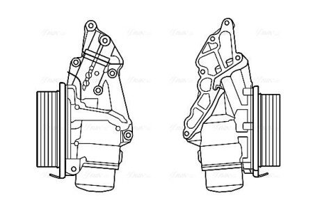 Радіатор масляний MERCEDES W204/W207/W211 DIESEL в зборі (вир-во AVA) MS3688H