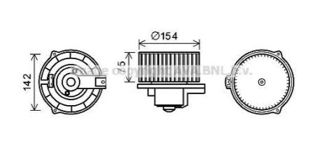 Вентилятор обігрівача салону Mercedes-Benz ML (W163) (97-06) AVA AVA COOLING MS8620 (фото 1)