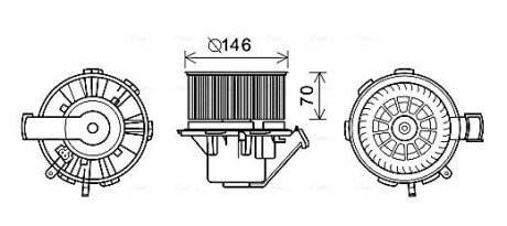 Вентилятор салона MB, VW (пр-во AVA) MS8648