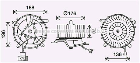 Вентилятор отопителя салона Mercedes-Benz S-class (W220) (98-05) (MS8689) AVA