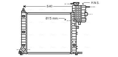 Радиатор охлаждения MERCEDES VITO I W638 (96-) (выр-во AVA) MSA2264