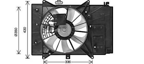 MZ7555 AVA Вентилятор радіатора 6 універсал 2.2 12-, CX-3 2.0 15-, 2 1.5 D 14- MZ7555