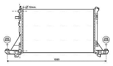 Радіатор охолодження двигуна Opel Movano (10-)/Renault Master (10-)/Nissan NV400 (11-) 2.3 CDTi (RT2561) AVA