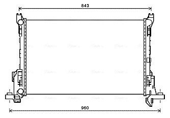 AVA FIAT Радіатор охолодження двиг. TALENTO 1.6 D 16-, OPEL, RENAULT RT2623