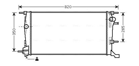 AVA RENAULT Радіатор охолодження двиг. FLUENCE 1.6 14-, MEGANE CC 1.6, 2.0 10-, MEGANE III 1.6, 2.0 09- RTA2445