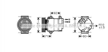 Компресор кондиціонера NISSAN/RENAULT (AVA) RTAK441