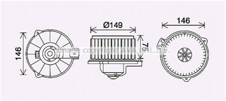 Вентилятор отопителя салона Toyota Corolla (00-) 1.3i 1.4i 1.6i 1.8i (TO8735) AV