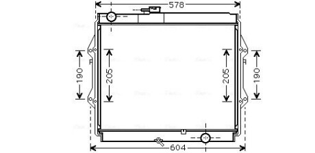 TOA2642 AVA Радіатор охолодження двиг. HILUX VI Пікап 2.5 D-4D 01- TOA2642