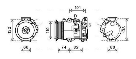 Компресор кондиціонера Toyota Camry 2.4 06-11 TOAK628