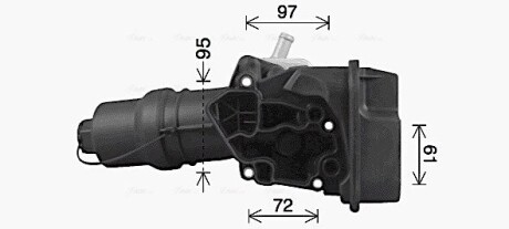 AVA VW Оливний радіатор (з корпусом) Audi A1/3/4/6, Golf V, Passat, Touran, Skoda Octavia II VN3329H