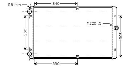 AVA VW Радіатор охолодження двиг. T4 VNA2245