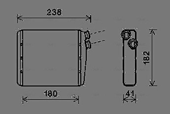 Радіатор обігрівача салону Volvo S60 (10-), S80 (06-), XC60 (08-),XC70 (07-)/Range Rover Evoque (11-) (VOA6163) AVA VOA6163