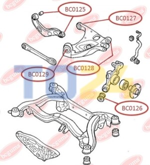 Сайлентблок переднего нижнего рычага (задний) BC GUMA BC0129 (фото 1)