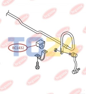 Втулка стабілізатора переднього MB Sprinter 209-318 (06-)(d=17mm) (BC1432) BCGUMA