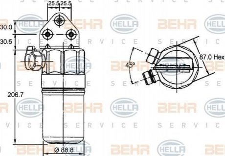 Осушувач кондиціонера AUDI A6 1.9-2.7 97-05 BEHR 8FT351197321 (фото 1)
