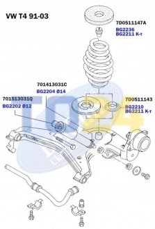 Проставка задньої пружини верхня VW Т4 91-03 BG2236