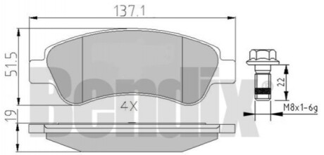 КОЛОДКИ ТОРМОЗНЫЕ CITROEN BERLINGO 08> ПЕРЕД БЕЗ ДАТЧИКА 510430