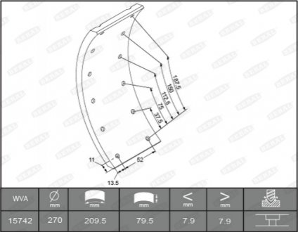 Тормозные накладки KBL15030.0-1561