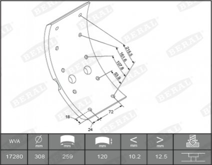 Гальмівні накладки KBL17280.4-1561