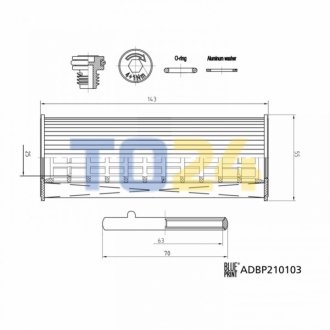 Фільтр масла з ущільнюючим кільцем ADBP210103