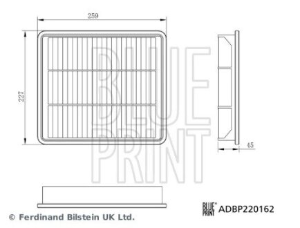 Фільтр повітряний BLUE PRINT ADBP220162 (фото 1)