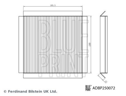 BLUE PRINT MG Фільтр салонний MG 3 1.5 16- ADBP250072