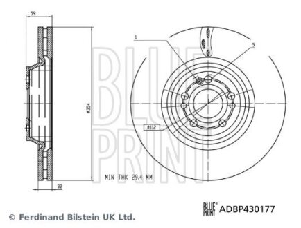 BLUE PRINT DB Гальмівний диск передній GLE (V167) GLE 350 d 4-matic (167.121) 18-21 ADBP430177