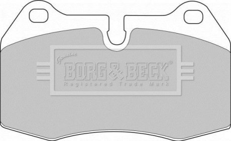 Гальмівні колодки, дискове гальмо (набір) BORG & BECK BBP1596 (фото 1)