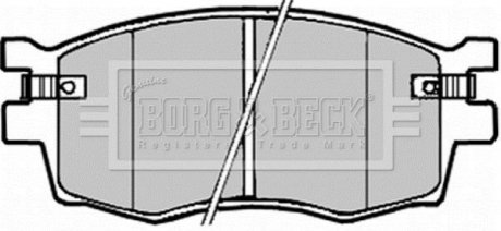 Гальмівні колодки, дискове гальмо (набір) BORG & BECK BBP1923 (фото 1)