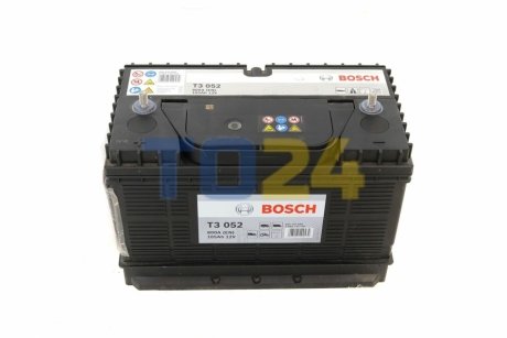 Аккумулятор  105Ah-12v BOSCH (T3052) (330x172x240),L,EN800 клеммы по центру 0092T30520