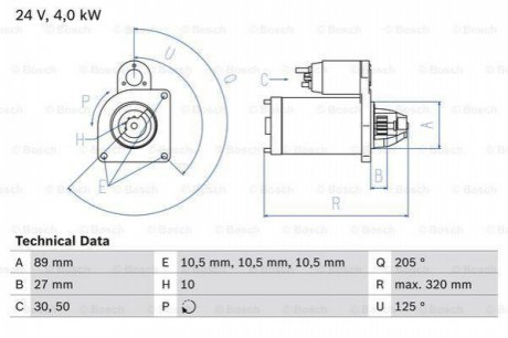 Стартер BOSCH 0 986 021 190 (фото 1)