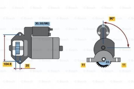 Стартер BOSCH 0 986 022 561 (фото 1)