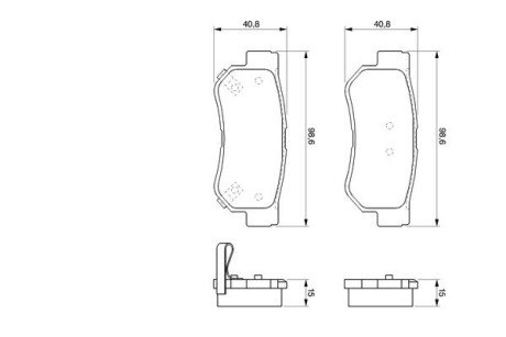 Гальмівні колодки, дискове гальмо (набір) BOSCH 0986424728 (фото 1)