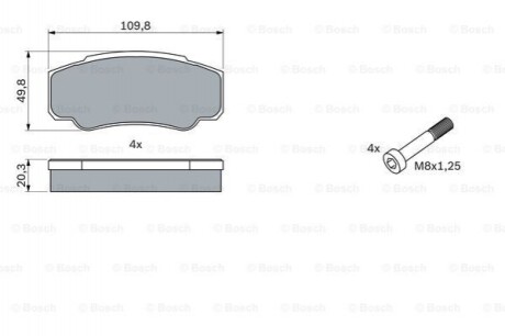 BOSCH CITROEN Торм. кол. зад. JUMPER 1.9-2.5D,TD 02- 0986424876