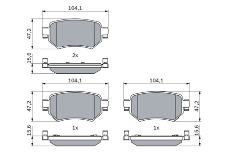 BOSCH MAZDA Гальмівні колодки задні 6 12- 0986460010