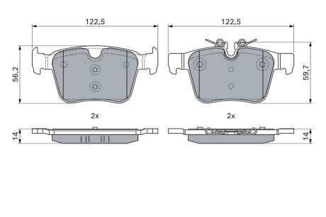 BOSCH JAGUAR Гальмівні колодки задн. I-PACE EV400 AWD 18- 0986460034