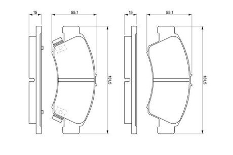 Гальмівні колодки, дискове гальмо (набір) BOSCH 0986461126 (фото 1)