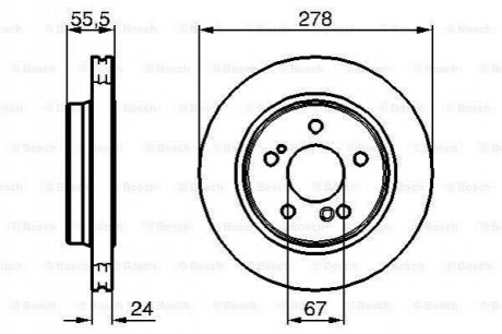 Тормозной диск (задний) BOSCH 0986479133 (фото 1)